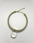 Lola  | Natural Clear Quartz Pendant on Woven Golden Cord