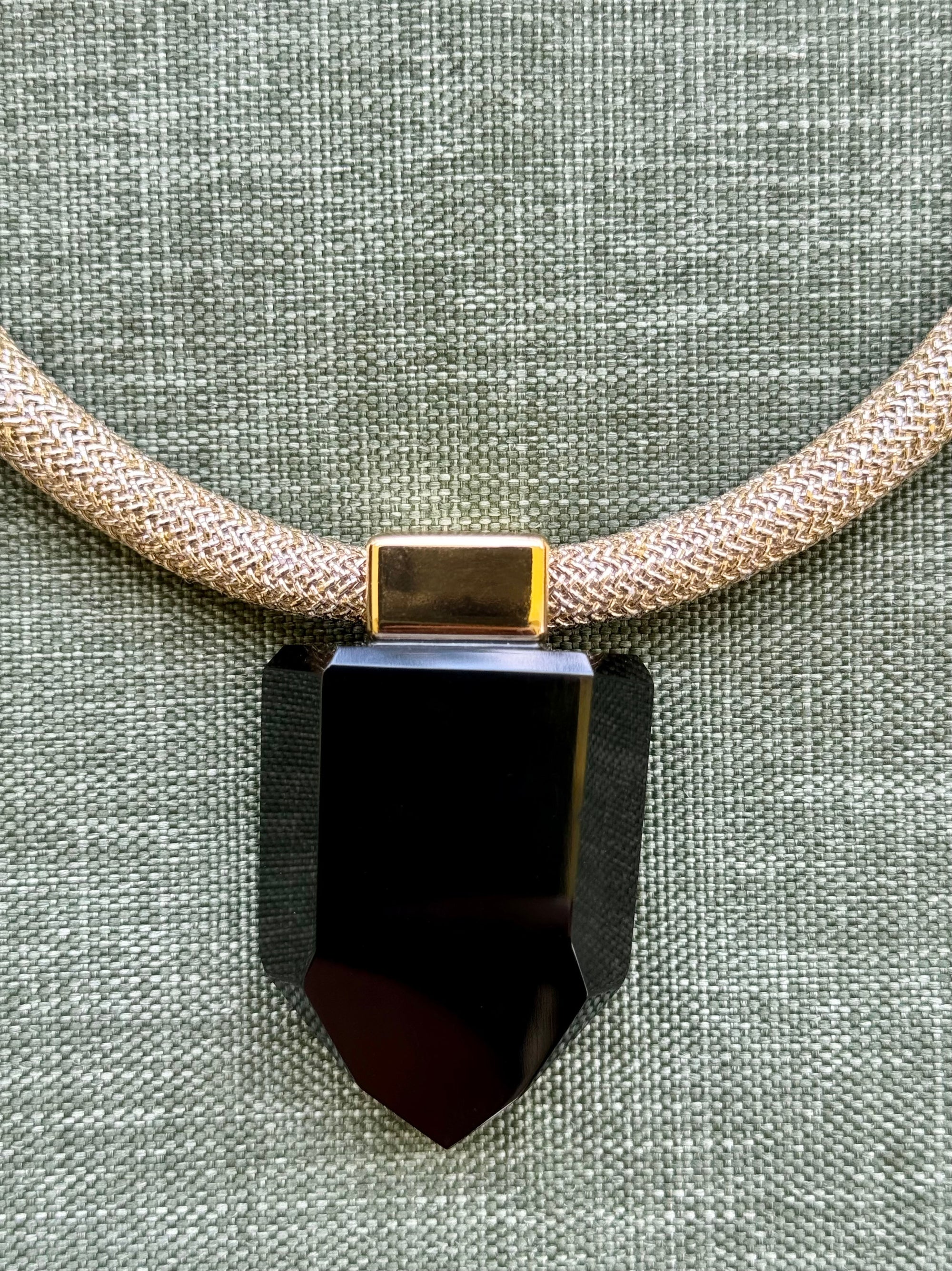 Black Quartz necklace by Dorow Collection detail of pendant