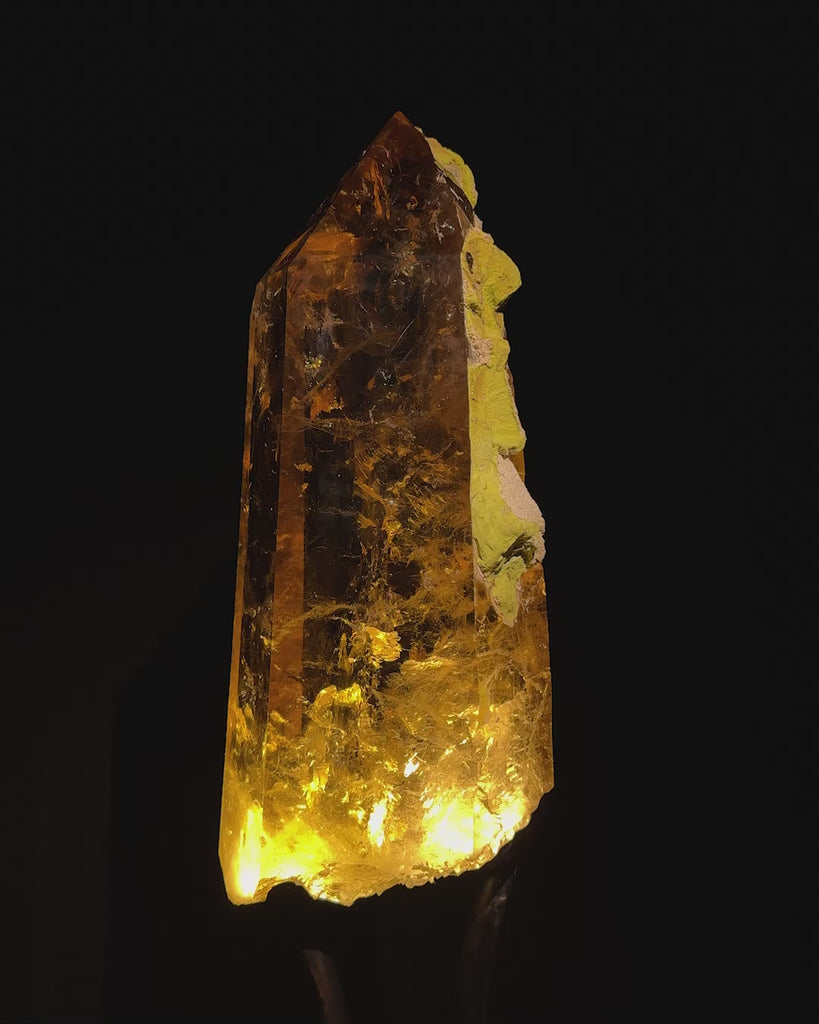 Citrine Point Crystal with Sulfur Inclusion AAA