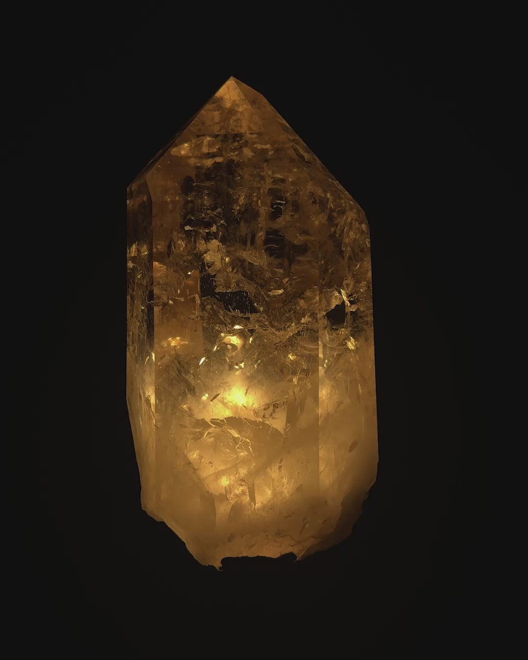 Amber Citrine Point Crystal AA